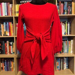 Red Knit Bodycon Wrap Dress Medium 6/8